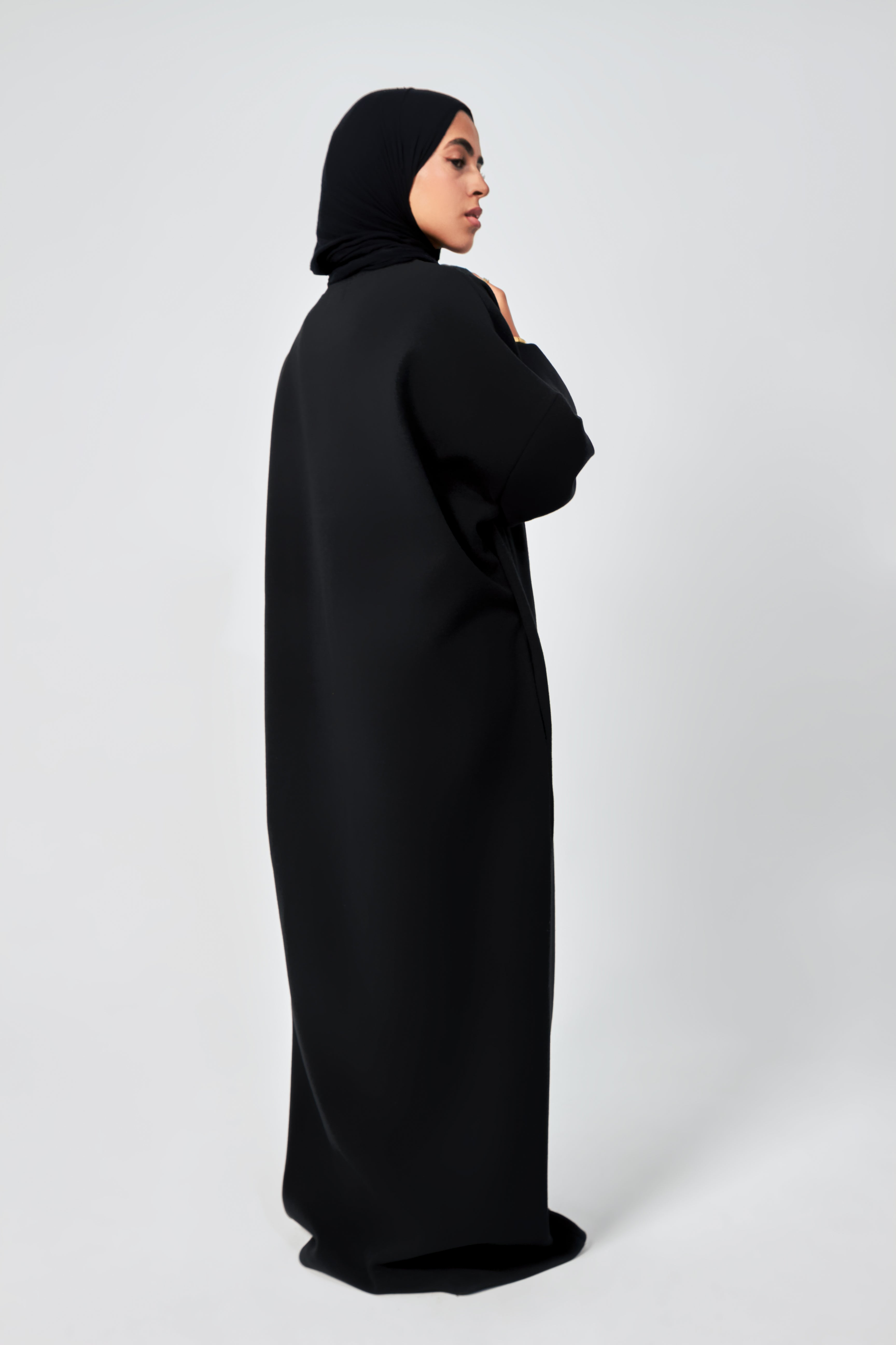 Soft Wool oversized dress in Black