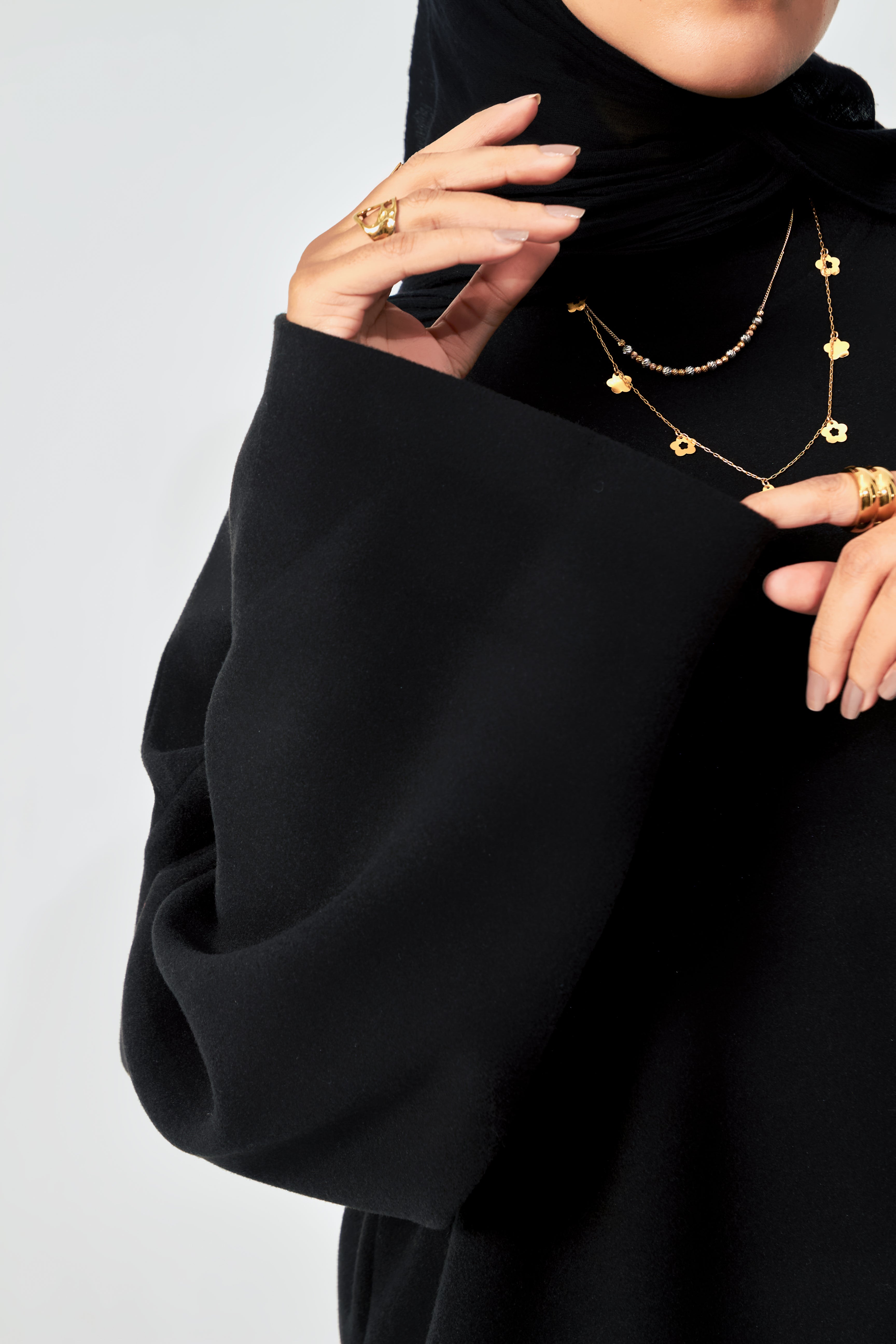 Soft Wool oversized dress in Black