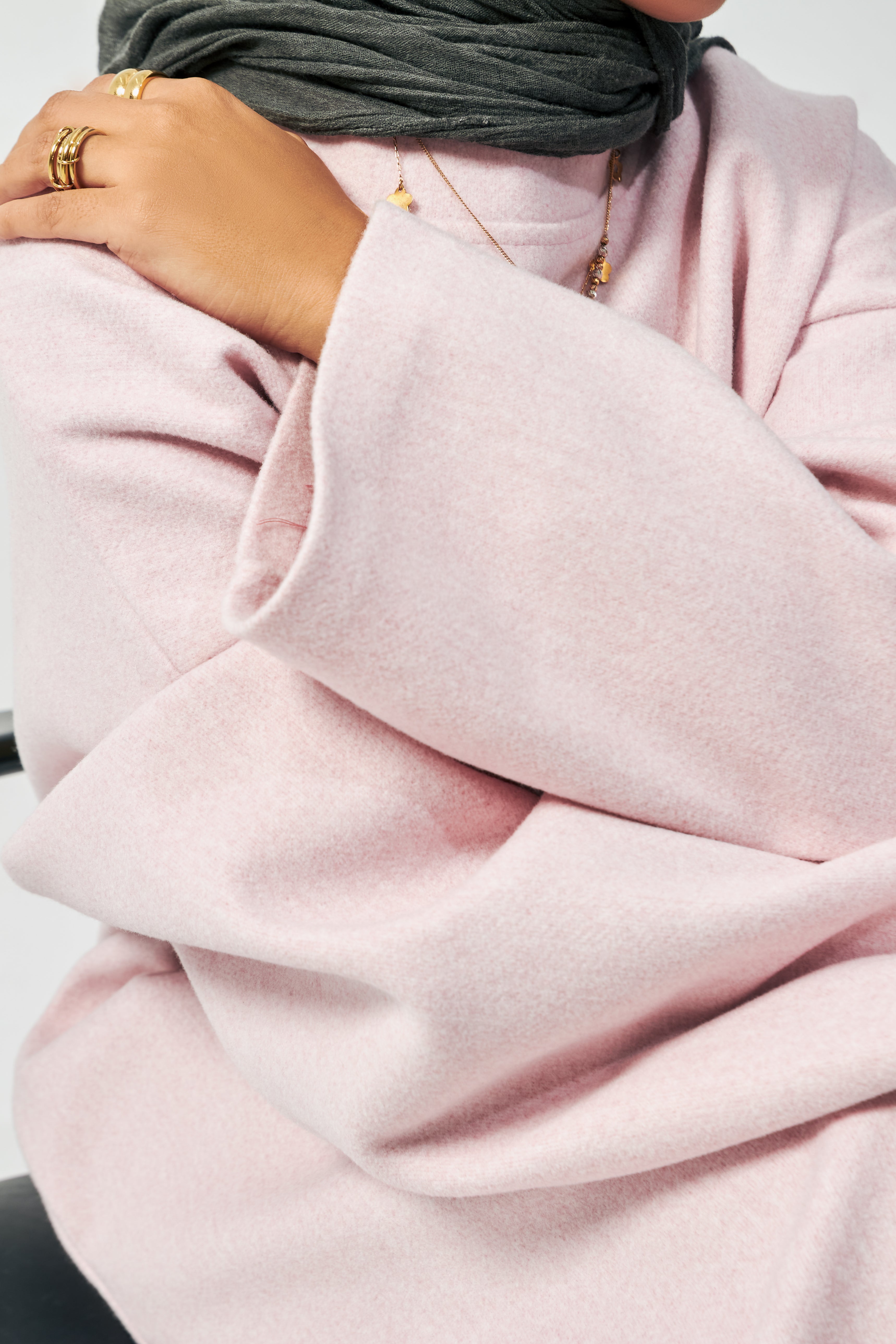 Soft Wool oversized dress in Pink