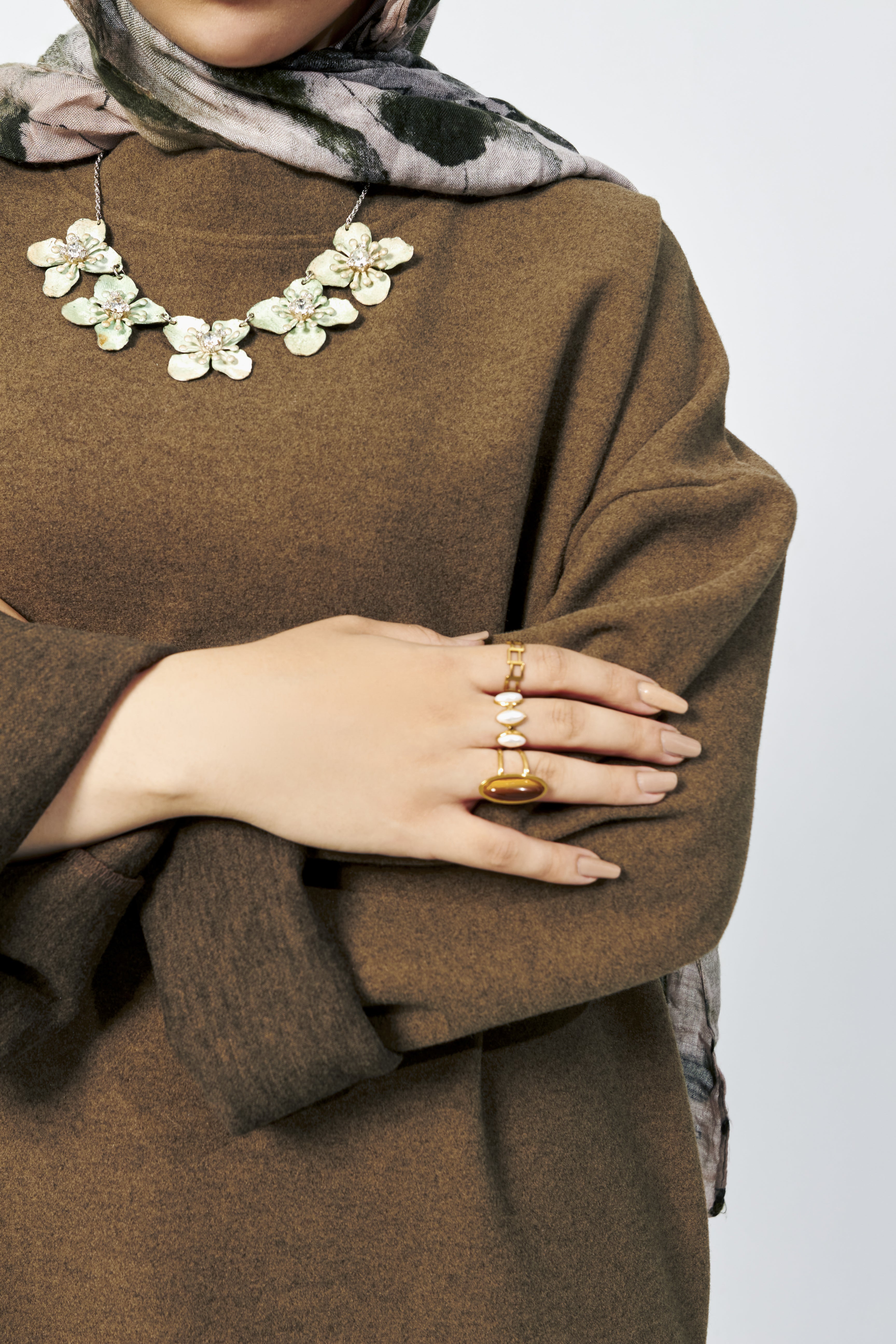 Soft Wool oversized dress in Oily green